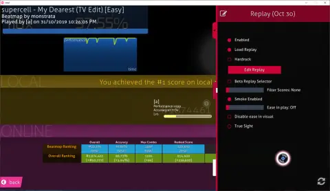 An early V2 Replay Editor design from October 2019