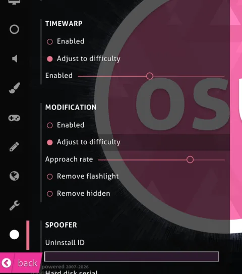 Chloe's earlier build showing Timewarp, Modification and the start of the Spoofer