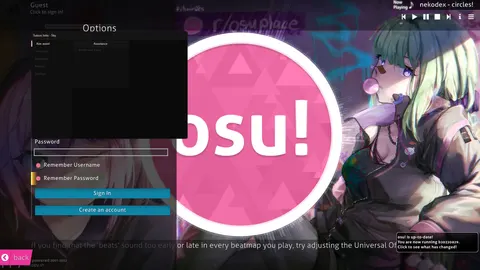 A live in-client capture of the Saturn beta: the Aim assist options panel labelled Saturn beta - Sky, open over the osu! main menu, with Timewarp, Enlighten, Replays, and Settings tabs